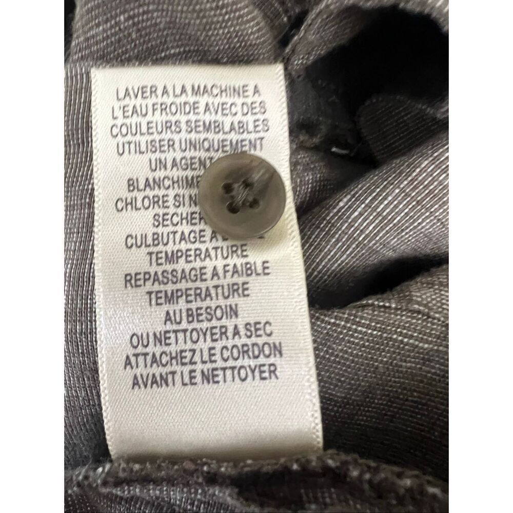 Tommy Bahama Women Size XS Brown Linen Collared Shirt Dress Roll-Tab Sleeve - Picture 11 of 15